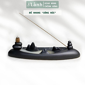 Mua Đế Nhang Nụ Trầm Hương Sứ Tráng Men Cao Cấp Họa Tiết Tranh Thủy Mặc Phong Thủy Sông Núi Thiền Nhật Thủ Công 3 Lành