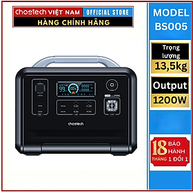 Mua Trạm sạc điện Choetech BS005 dự phòng di động 1200w dung lượng 80000mAh (Hàng chính hãng)