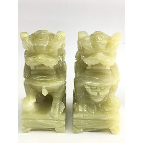 Cặp Kỳ Lân đá Ngọc xanh - cao 10cm - Nặng 1kg/cặp