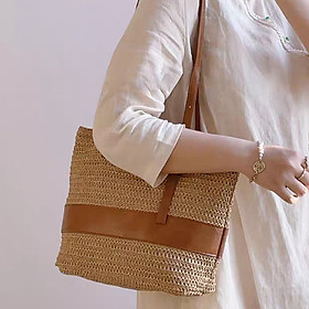 Túi cói đeo vai túi tote cói phong cách vintage [ Hàng cao cấp]