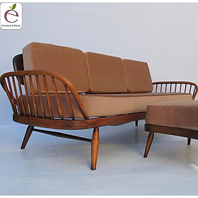 Mua Sofa văng Ercol - Sofa gỗ  khung nan gỗ  bọc vải  nỉ  da  màu tùy chọn. Hàng gia công tỉ mỉ.