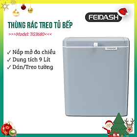 Thùng Rác Thông Minh Treo Tủ Bếp Thiết Kế Nắp Mở Đa Chiều - Có Thanh Treo Cửa Tủ Bếp FEIDASH TG3680