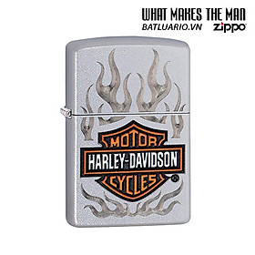 Bật Lửa Zippo 29904 – Zippo Harley-Davidson Flames Satin Chrome
