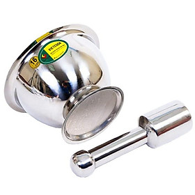 Mua Bộ chày cối inox đủ size 12/ 14/ 16/ 18 cm Chày cối inox nhỏ/ trung/ nhỡ/ đại không rỉ