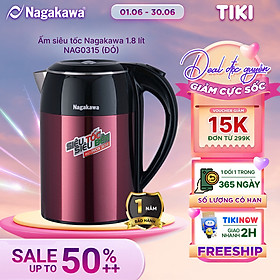 Bình Đun Siêu Tốc 2 Lớp Nagakawa NAG0315 (1.8 Lít) - Hàng Chính Hãng
