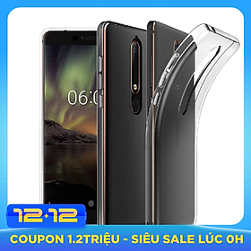 Ốp lưng dẻo silicon cho Nokia 6.1 / Nokia 6 2018 (siêu mỏng 0.6mm, chống trầy, chống bụi)