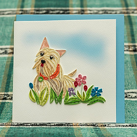 Thiệp Giấy Xoắn Động Vật - Cún Yêu - CNA1501