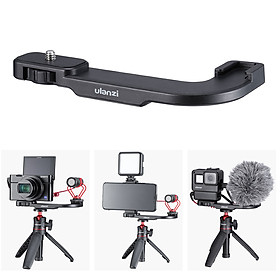 Ulanzi PT-9 Cold Shoe Mount Bracket ABS Material with 1/4 Inch Screw Holes for Microphone LED Video Light