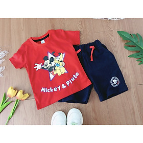 Bộ cộc tay bé trai 1-8 tuổi xuất xin, Bộ hè cho bé vải cotton co giãn tốt thấm hút mồ hôi tốt