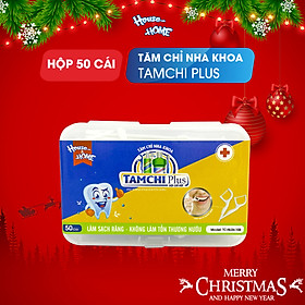 Hình ảnh Tăm chỉ nha khoa TAMCHI Plus sợi chỉ kép hộp 50 cái