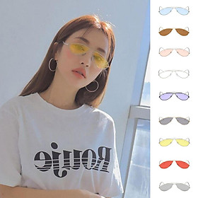 Unique Fashion Bent Cat Eye Sunglasses Women Mirrored Eyewear for Outdoor Travel