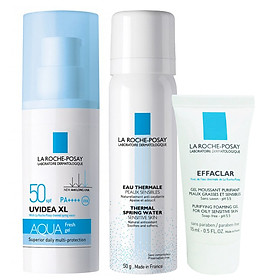 Combo Gel Chống Nắng Tươi Mát La Roche-Posay Uvidea Fresh Gel SPF 50 PA++++ (30ml) tặng Nước Khoáng Làm Dịu Da (50ml) + Gel Rửa Mặt Dành Cho Da Dầu Nhạy Cảm Effaclar Purifying Foaming Gel (15ml) La Roche Posay - 100792627