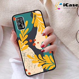 Ốp lưng iCase dành cho Realme 7 Pro chất liệu viền dẻo lưng cứng nhám TPU có hai lỗ xỏ dây đeo in nổi 4D hình bộ sưu tập HOA 22
