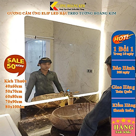 Mua Gương led nhà tắm chữ nhật trang điểm treo tương đèn led cảm ứng thông minh kích thước 80x100 cm- guong mirror