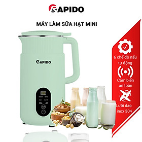 Mua Máy làm sữa hạt mini Rapido dung tích 1 2Lit   máy xay nấu đa năng 6 chức năng tự động  bảo hành 12 tháng - Hàng chính hãng