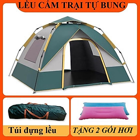 Lều Cắm Trại Du Lịch Dã Ngoại, Lều Phượt Tự Bung 4 đến 6 người Chống Thấm Nước Chống Muỗi Gấp Gọn Tiện Lợi