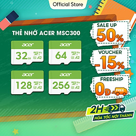 Thẻ nhớ Acer MicroSD Card MSC300 4K UHS-I tốc độ đọc/ghi lên đến 160/120MB/s - Hàng chính hãng bảo hành 5 năm | Thẻ nhớ camera chuyên nghiệp 64GB |128GB | 256GB