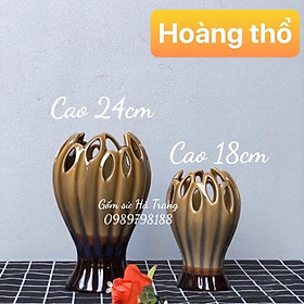 Lọ hoa bàn tay phật gốm sứ Bát Tràng cao cấp men hoả biến