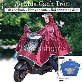 Mua Áo Mưa Cánh Tròn Phản Quang Có Nón Có Túi Che Gương Đi Mưa Tiện Lợi Loại 1 Đầu