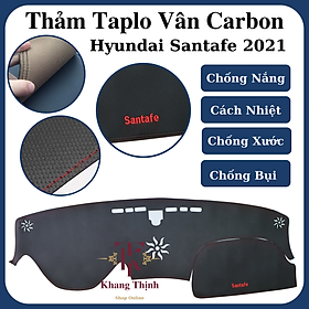 Thảm Da Taplo Dành Cho Xe Hyundai Santafe 2021 Vân Carbon Cao Cấp