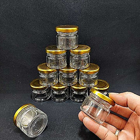Mua Lọ Thủy Tinh Nhỏ 30ML (combo 12 lọ) mẫu Trụ Tròn nắp thiếc vàng - Hũ đựng mật ong  sữa ong chúa  thực phẩm  mỹ phẩm