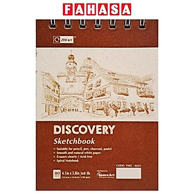 Sổ Vẽ Lò Xo Sketchbook Discovery A6 - Gáy Ngang - Giấy Trơn - 160 Trang 100gsm - Zen Art TMG-8231 - Màu Đỏ 2