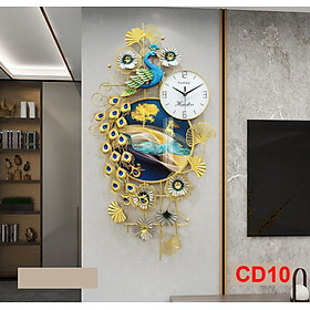 Đồng hồ treo tường trang trí chim công decor CD10 kích thước 100 x 50 cm