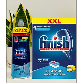 Combo Viên rửa bát Finish 68 viên+Nước làm bóng finish 800ml dùng cho máy