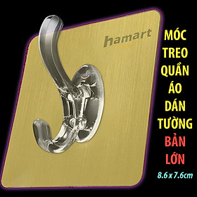 Móc Dán Tường Treo Quần Áo Hamart Móc Dán Tường Treo Đồ Đa Năng Acrylic Polyme Dày Siêu Chắc - 1 Móc QA Vàng 9x7 CM
