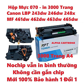 Hộp mực máy Canon LBP 243dw 246dw 248x - MF 461dw 462dw 463dw 465dw - IN ĐƯỢC 3000 TRANG- CRG 070 - MỚI 100% BẢO HÀNH 1 ĐỔI 1 - Hàng chính hãng Alpha Cartridge