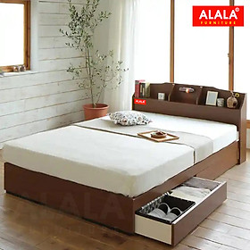 Giường ngủ ALALA18 + 2 hộc kéo / Miễn phí vận chuyển và lắp đặt/ Đổi trả 30 ngày/ Sản phẩm được bảo hành 5 năm từ thương hiệu ALALA/ Chịu lực 700kg