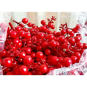Mua Combo 10 chùm cherry / đào đông giả 12 nhánh quả và nhiều nụ nhỏ trang trí tết