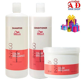 Bộ Dầu Gội Xả Hấp Ủ WELLA Invigo Color Brilliance Giữ Màu Tóc Nhuộm Mềm Mượt Đức