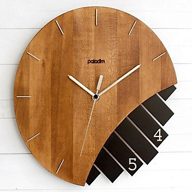 Mua Đồng hồ gỗ treo tường chất liệu gỗ máy kim trôi thiết kế decor trang trí nhà và quán cafe