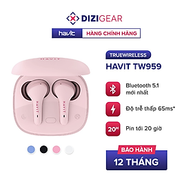 Tai nghe TWS Havit TW959, Bluetooth 5.1, Độ Trễ Tới 65ms, Nghe Độc Lập, Pin Tới 20H -  Hàng Chính Hãng Dizigear