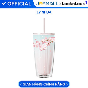 Ly nhựa LocknLock 2 lớp 750ml HAP522 720ml Anh Đào - Hàng chính hãng kèm ống hút, cách nhiệt tốt, miệng rộng - JoyMall
