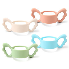 Tay cầm chai silicon, 4 phòng để dễ dàng cầm Biberon Biberon Biberon Tay cầm phụ kiện cho đường kính ngoài trời lớn lớn hơn 6 cm Chai