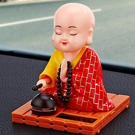 Mua Tượng may mắn Thầy Chùa Gõ Mỏ Tụng Kinh trang trí xe hơi  phong thủy  bàn làm việc năng lượng mặt trời Chú tiểu gõ mỏ