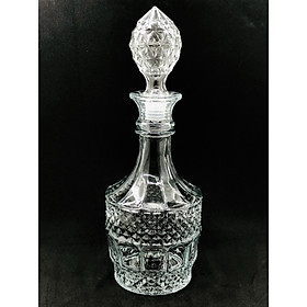 Chai Thủy Tinh đựng Rượu Trụ Tròn Họa Tiết Nổi 750ML - Bình 750ml trong suốt – vỏ chai cường lực cao cấp