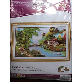 Tranh thêu chữ thập phong cảnh đồng quê LV3283 - 90 x 58 cm - chưa thêu