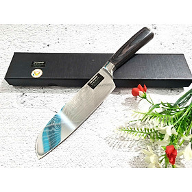 Mua DAO - DAO BẾP NHẬT BẢN SANTOKU THÉP DAMASCUS MÃ A4 DT116 nt topcomshop vn