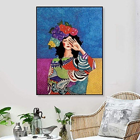 Mua Tranh in canvas cô gái nghệ thuật 60x90 kèm khung