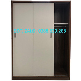 Tủ Áo Cửa Lùa 1m6 Gỗ MDF Melamine Cánh Trắng