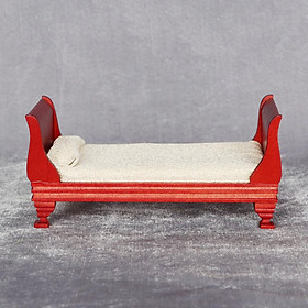 Miniature Dollhouse Single Bed 1:12 Scale Furniture Model for Room Decor