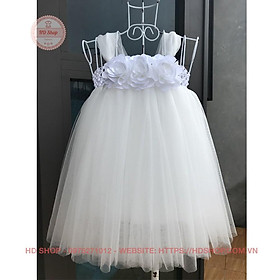 Đầm công chúa cho bé ️️ Đầm công chúa trắng hoa hồng trắng - váy 10020