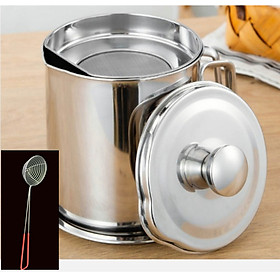 Mua CA LỌC DẦU INOX 304 TẶNG 1 VÁ VỚT LẨU ( đỏ )