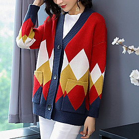Hình ảnh Áo len cardigan nữ phong cách Hàn Quốc len mềm mại, dày dặn freesize dưới 63kg