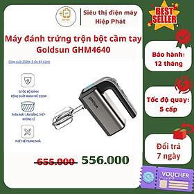 Mua Máy đánh trứng cầm tay Goldsun GHM4640  khuấy bột mini 5 tốc độ tăng cường  công suất 350W  4 que inox cao cấp - Hàng chính hãng