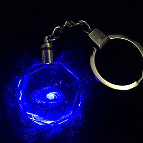 Móc khóa phát sáng NGÂN HÀ thủy tinh pha lê quà tặng xinh xắn dễ thương 