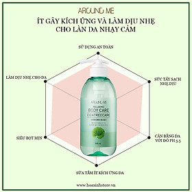 Sữa Tắm Tinh Chất Rau Má Around Me Chăm Sóc Cho Da Mụn Nhạy Cảm Relaxing Bodycare Cicatreecare 500ml